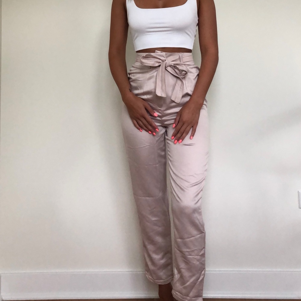 Pink Satin Trousers
